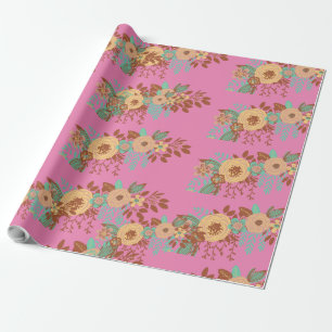 Papier Cadeau Décor Floral Boho moderne