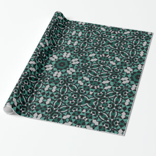 Papier Cadeau Décor noir vert gris sans parfum