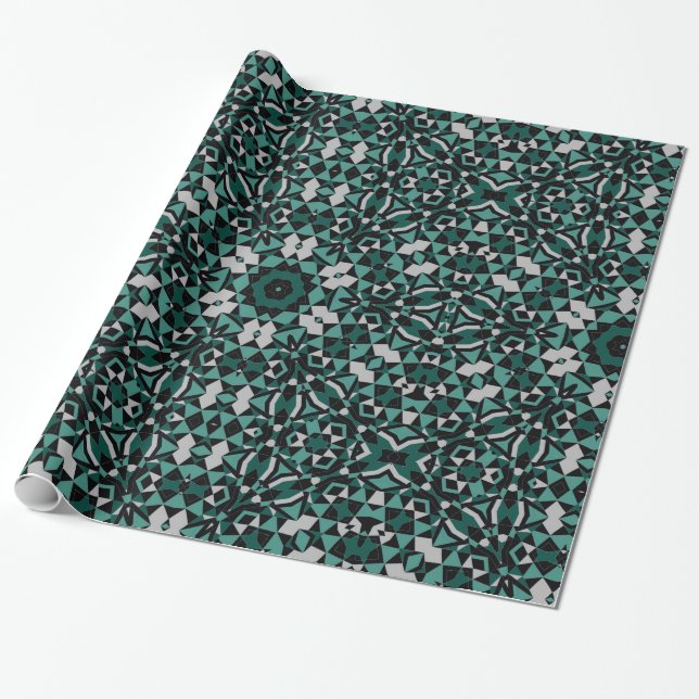 Papier Cadeau Décor noir vert gris sans parfum (Déroulé)
