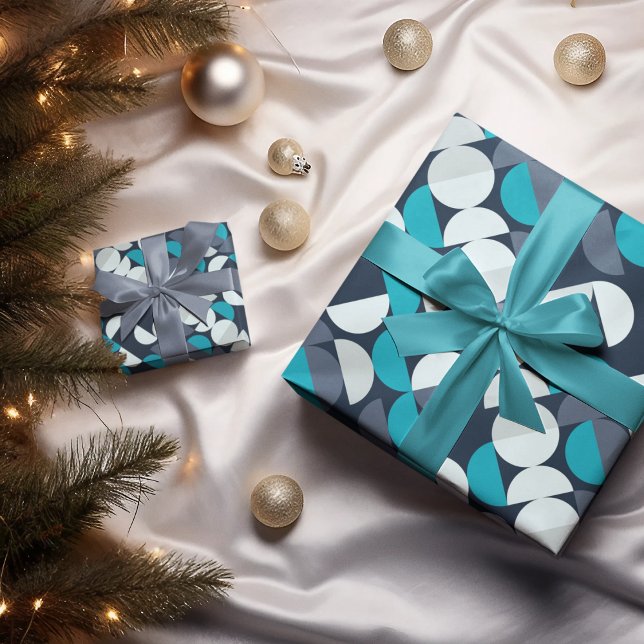 Papier Cadeau Décor Pop (blue semicircle birthday packing gift wrap,gift wrapping paper,return gift wrap paper,paper gift)