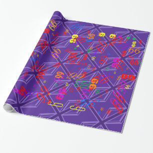 Papier Cadeau Décor Union Jack Accent Violet