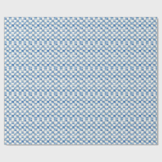 Papier Cadeau Décoratif à Carreaux Bleus