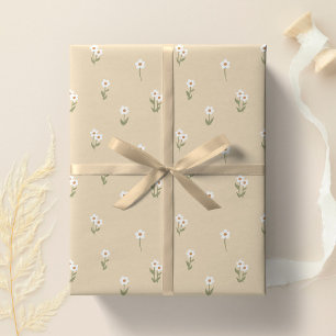 Papier Cadeau Décoratif Boho Ditsy Floral Cottagecore Neutre