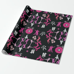 Papier Cadeau Décoration de maison à motif de danseuse rose
