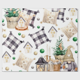 Papier Cadeau Décoration de Noël Gnome