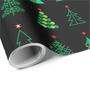 Papier Cadeau Décoration des cadeaux de vacances d'hiver sapin d