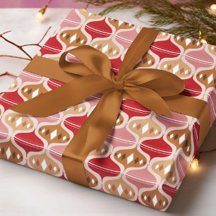 Papier Cadeau Décorations de Noël Rouge rétro