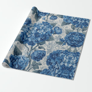 Papier Cadeau Découpage à motif floral d'hortensia délavé élégan
