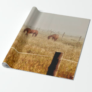 Papier Cadeau Découpage Brown rustique pour les chevaux