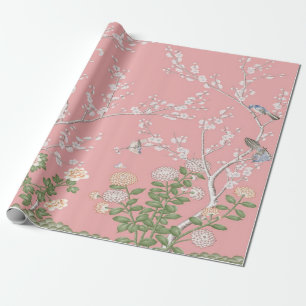 Papier Cadeau Découpage Chinoiserie rose