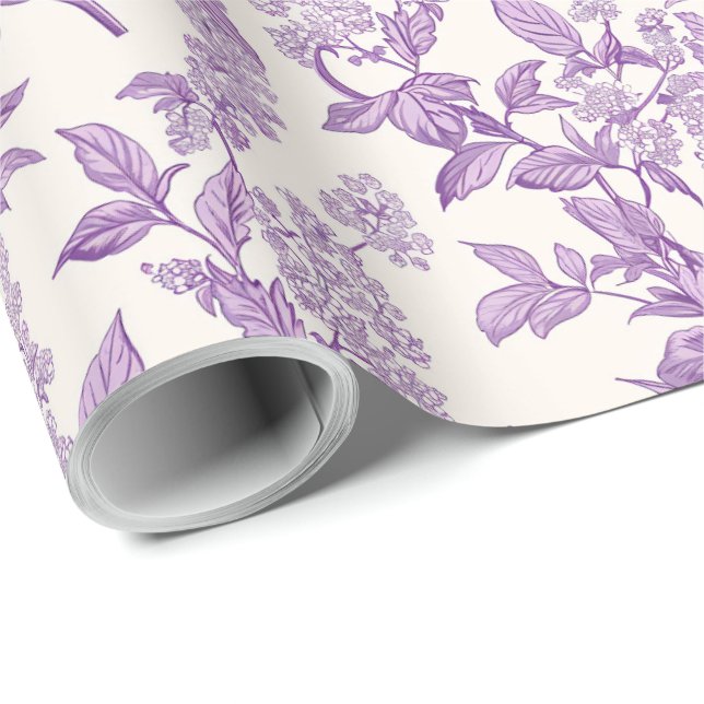 Papier Cadeau Découpage de chinoiserie violet clair (Coin rond)