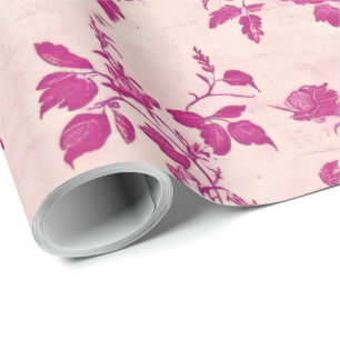 Papier Cadeau Découpage de la Chinoiserie rose