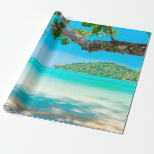 Papier Cadeau Découpage de plage tropicale