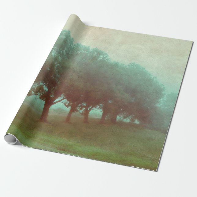 Papier Cadeau Découpage du paysage de la texture Turquoise Vinta (Déroulé)