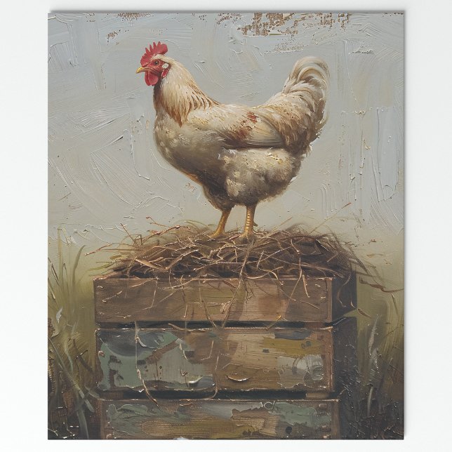 Papier Cadeau Découpage rustique du poulet et du nid (Créateur téléchargé)