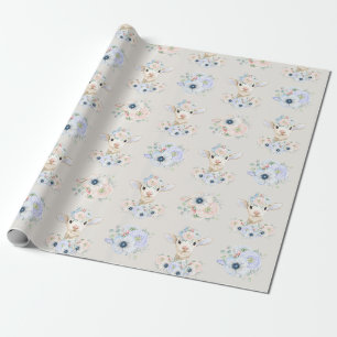 Papier Cadeau Découverte du sexe du bébé Agneau Rose Bleu Neutre