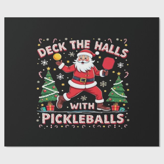 Papier Cadeau Découvrir Les Halls Avec Des Pickleballs (Plat)