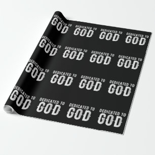 PAPIER CADEAU DÉDIÉ À DIEU COOL PERSONNALISABLE TEXTE BLANC