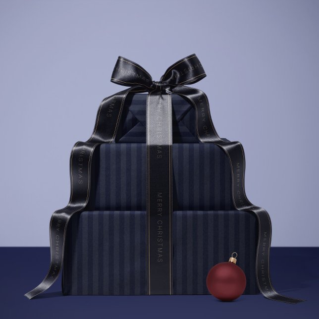 Papier Cadeau Deep Blue Stripe Wrapping Paper (Créateur téléchargé)