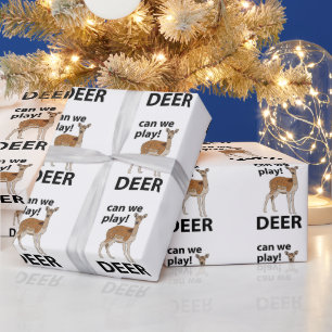Papier Cadeau Deer Pouvons-Nous Jouer De Mignons Cerfs