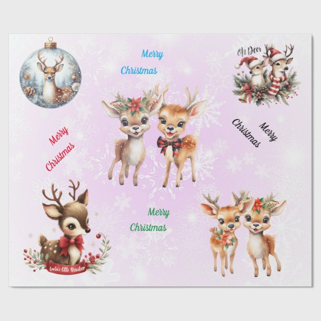 Papier Cadeau Deers de Noël (Plat)