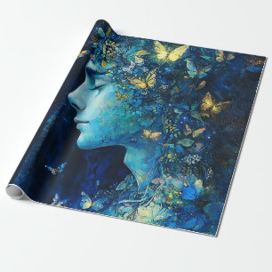 Papier Cadeau Déesse de la forêt enchantée avec papillons (7)