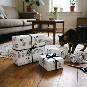 Papier Cadeau Définition de chat Nom Amoureux de chat drôle