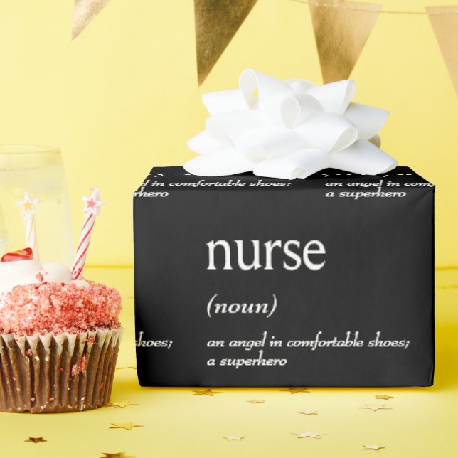 Papier Cadeau Définition du dictionnaire d'une INFIRMIÈRE (Fête d'anniversaire)