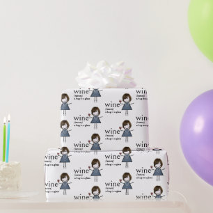 Papier Cadeau Définition Du Vin Avec Bâton Figure Girl