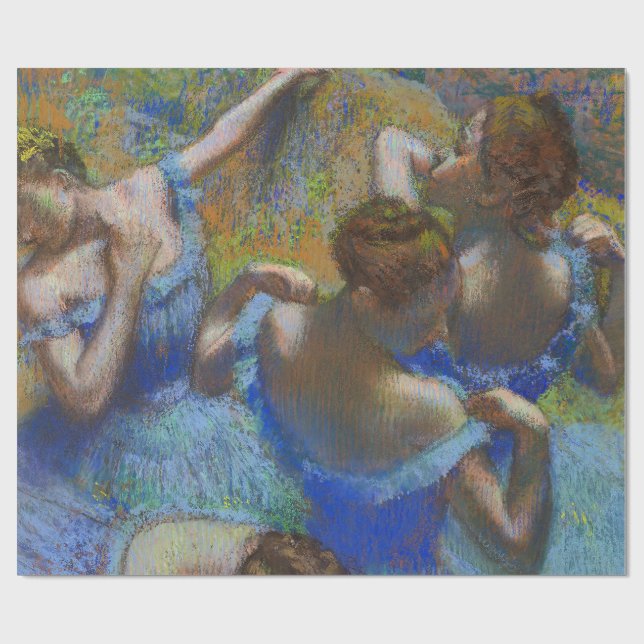 Papier Cadeau Degas Danseuses Bleues Pastel Chef-d'œuvre d'Art (Plat)