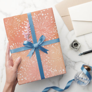 Papier Cadeau Dégradé Abstrait de Teinte Corail Douce Pêche