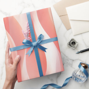 Papier Cadeau Dégradé de motif abstrait de corail pêche doux