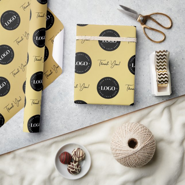 Papier Cadeau Dégradé du Merci du logo personnalisé de l'entrepr (Artisanat)