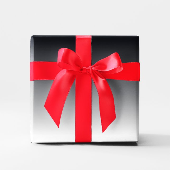 Papier Cadeau Dégradé noir (Black Grey White Ombre)