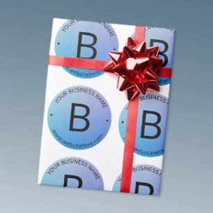 Papier Cadeau Dégradé ombré bleu et violet avec texte modifiable