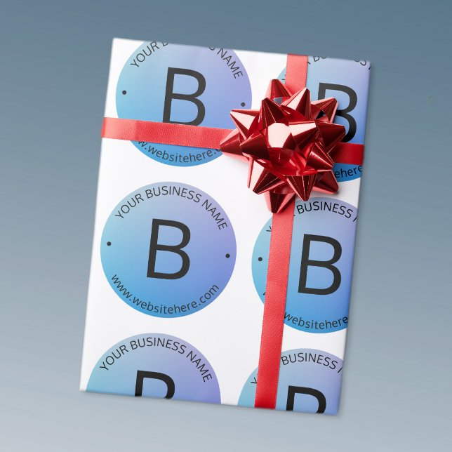 Papier Cadeau Dégradé ombré bleu et violet avec texte modifiable (Créateur téléchargé)