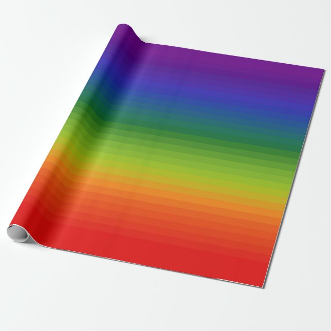 Papier Cadeau Dégradé rayé arc-en-ciel (Déroulé)