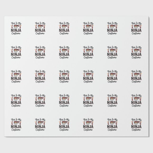 Papier Cadeau Déguisement de ninja drôle Design vectoriel Hallow (Plat)