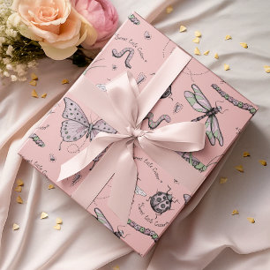 Papier Cadeau Délicat doux petit critère Feminine Blush Rose