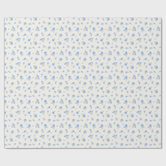 Papier Cadeau Délicat Vintage élégant motif floral bleu