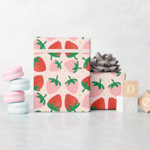 Papier Cadeau Délices Sucrés de Baies Rose Pâle