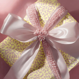 Papier Cadeau Délires de marguerites lavande dessinées à la main