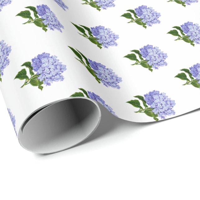 Papier cadeau d'emballage d'hortensia (Coin rond)