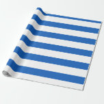 Papier Cadeau Denim Bleu Blanc Large Horizontal<br><div class="desc">Papier d'enrobage à rayures larges horizontales en bleu et blanc Denim</div>