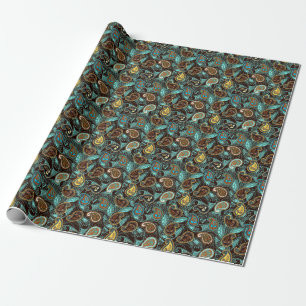 Papier Cadeau Denim Paisley : Motif de texture de Jeans sans cou