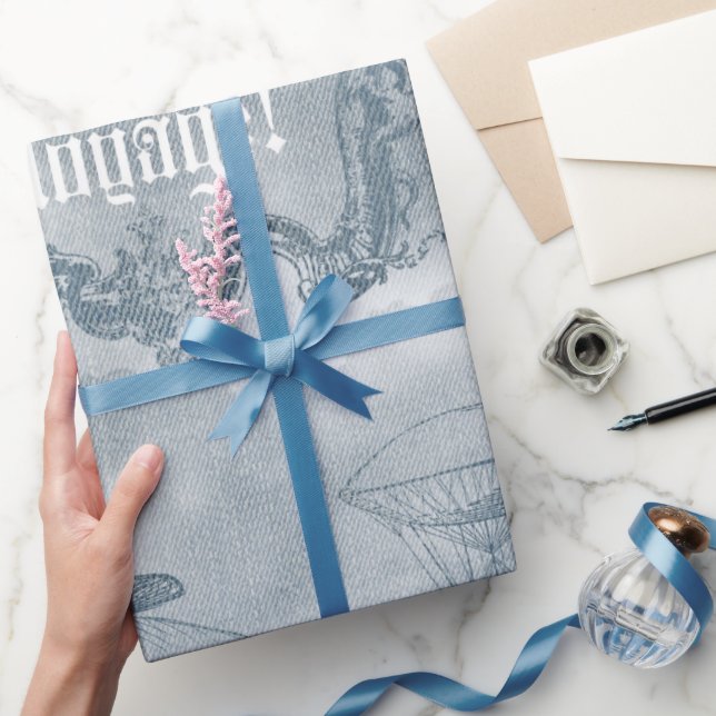 Papier Cadeau Denim Steampunk (Cadeaux)