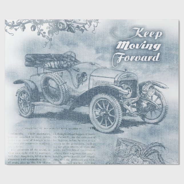 Papier Cadeau Denim Steampunk (Plat)