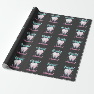 Papier Cadeau Dental Assistant dentaire Floral Tooth Dentiste
