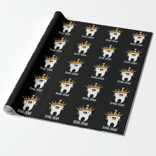 Papier Cadeau Dental Crown Funny Dot Pun Dark BG