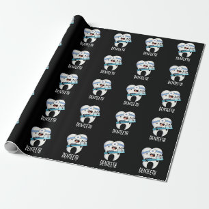 Papier Cadeau Denteeth Drôle Dents Jeu de dents Dark BG